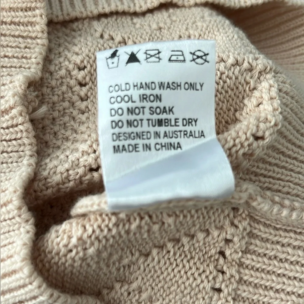 HELLO MOLLY VENUS RETROGRADE KNIT DRESS‎ BEIGE Size 4 New With Tags